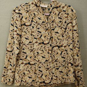 Sophisticates by Pendleton Petite Size 10 Country Western Print Long Sleeve